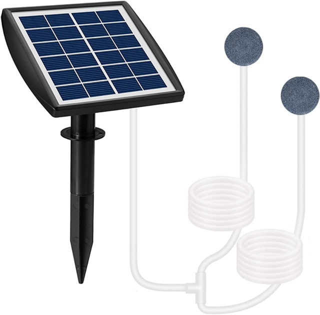 Solar Pond Aerator 2 Mode Silent Air Pump Bubble Control for Outdoor Fish Tanks Aquaponics