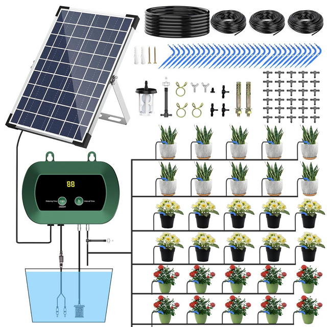 Solar Hydroponics Micro Drip Pump Garden Greenhouse Plant Watering Kit Smart Controller Driper Watering Irrigation System