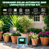 Automatic Outdoor Solar-Powered 15-Potted Plant Watering Kit with Programmable Drip Irrigation LED Display for Indoor Gardens
