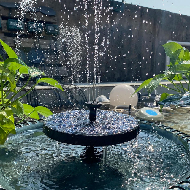 1.4W Outdoor Solar Fountain DIY 6 Styles Water Feature for Garden Pond Bird Bath