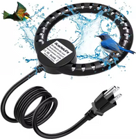 Outdoor Heated Bird Bath for Winter, Heated Bird Bath with Thermostat Control, Garden Bird Bath De-icer