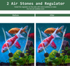 8W Solar-powered Fish Pond Aerator 2 Air Stones 3 Modes Silent for Fish Tank Aquaculture Ponds Hydroponics