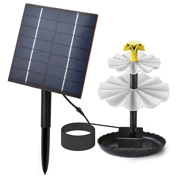 Solar Panel Powered Garden Decoration Home Bird Bath Pump Kit Auto Water Spring Fountain