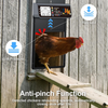 Solar Automatic Chicken Coop Door LCD Timer Light Sensor Remote Control Anti Pinch Al Alloy Poultry Farm Accessory