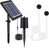 4W Solar Pond Aerator Kit with Air Hose Stone 3 Modes Bubble Control for Small Fish Ponds Stock Tanks Night Use