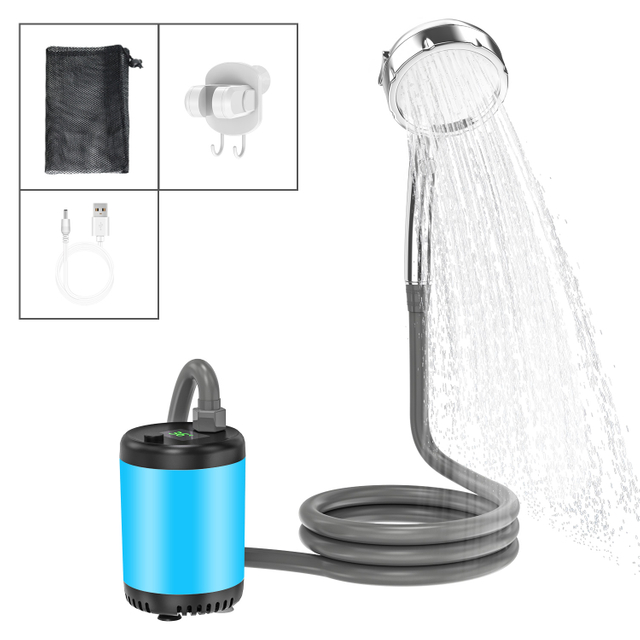 IPX7 Waterproof Bath Shower Pump 5V Electric Outdoor Pressure Versatile Portable Toilet Shower for Camping Hiking Traveling