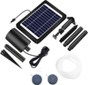 4W Solar Pond Aerator Kit with Air Hose Stone 3 Modes Bubble Control for Small Fish Ponds Stock Tanks Night Use