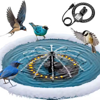 Outdoor Winter Heated Birdbath with Fountain Pump, Heated Birdbath with Thermostatic Control for Garden Birdbaths 
