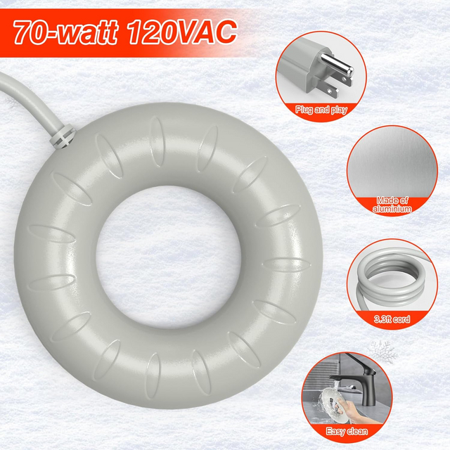 Automatic Thermostatically Controlled Birdbath Deicer Water Heater for Garden Lawn Patio Bird Bath De-icer Heater