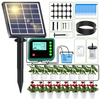 Automatic Outdoor Solar-Powered 15-Potted Plant Watering Kit with Programmable Drip Irrigation LED Display for Indoor Gardens