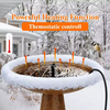 Outdoor Winter Heated Birdbath with Fountain Pump, Heated Birdbath with Thermostatic Control for Garden Birdbaths 