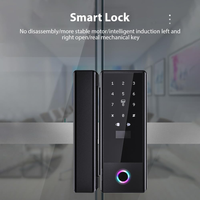 Double Door Lock Glass Door Smart Lock WiFi Remote Control Fingerprint Password IC Card Mechanical Key Aluminum Alloy Security